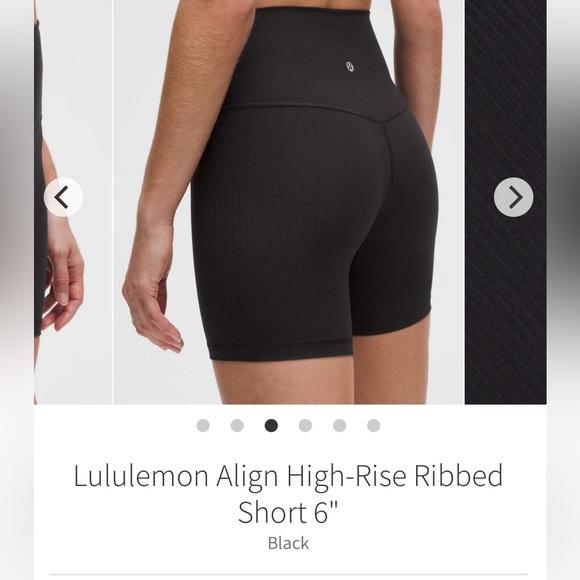 NWOT LULULEMON ALIGH HIGH RISE RIBBED BIKER SHORTS - Picture 3 of 5